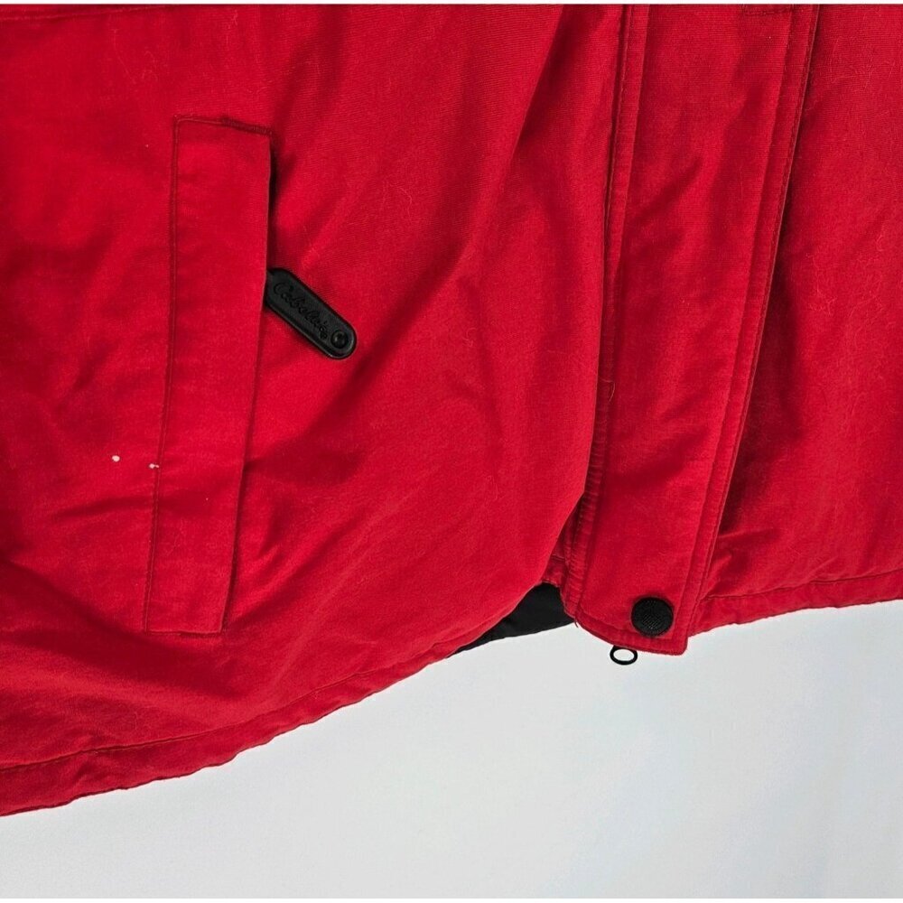 Cabela's Women Anorak Red/Black Coat No Hood Thinsulate Insulation Lined Sz L - Picture 4 of 9